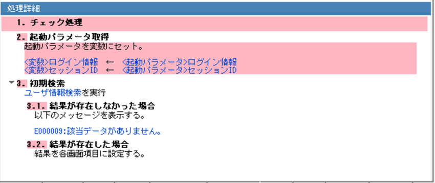 アウトライン差分（項番ピンク＋テキストピンクが同時に写る）